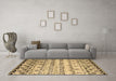 Machine Washable Abstract Brown Contemporary Rug in a Living Room,, wshcon2567brn