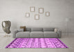 Machine Washable Abstract Pink Contemporary Rug in a Living Room, wshcon2567pnk