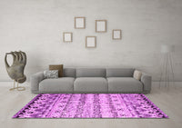 Machine Washable Abstract Pink Contemporary Rug, wshcon2567pnk