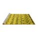 Sideview of Machine Washable Abstract Yellow Contemporary Rug, wshcon2567yw