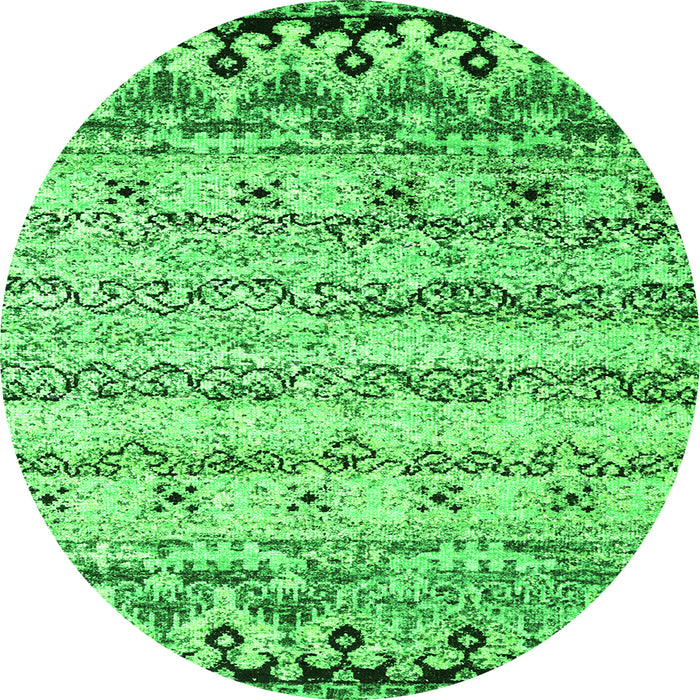 Square Abstract Green Contemporary Rug, con2567grn