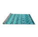 Sideview of Machine Washable Abstract Light Blue Contemporary Rug, wshcon2567lblu