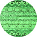 Machine Washable Abstract Green Contemporary Area Rugs, wshcon2567grn