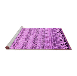 Sideview of Machine Washable Abstract Pink Contemporary Rug, wshcon2567pnk