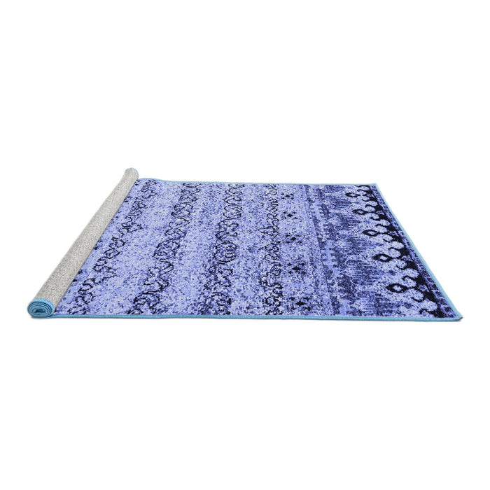 Sideview of Machine Washable Abstract Blue Contemporary Rug, wshcon2567blu