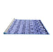 Sideview of Machine Washable Abstract Blue Contemporary Rug, wshcon2567blu