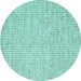 Round Machine Washable Abstract Turquoise Contemporary Area Rugs, wshcon2568turq