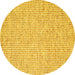 Round Machine Washable Abstract Yellow Contemporary Rug, wshcon2568yw