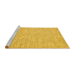 Sideview of Machine Washable Abstract Yellow Contemporary Rug, wshcon2568yw