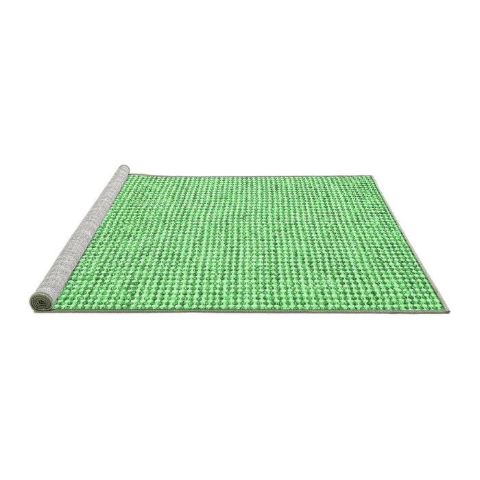 Sideview of Machine Washable Abstract Emerald Green Contemporary Area Rugs, wshcon2568emgrn