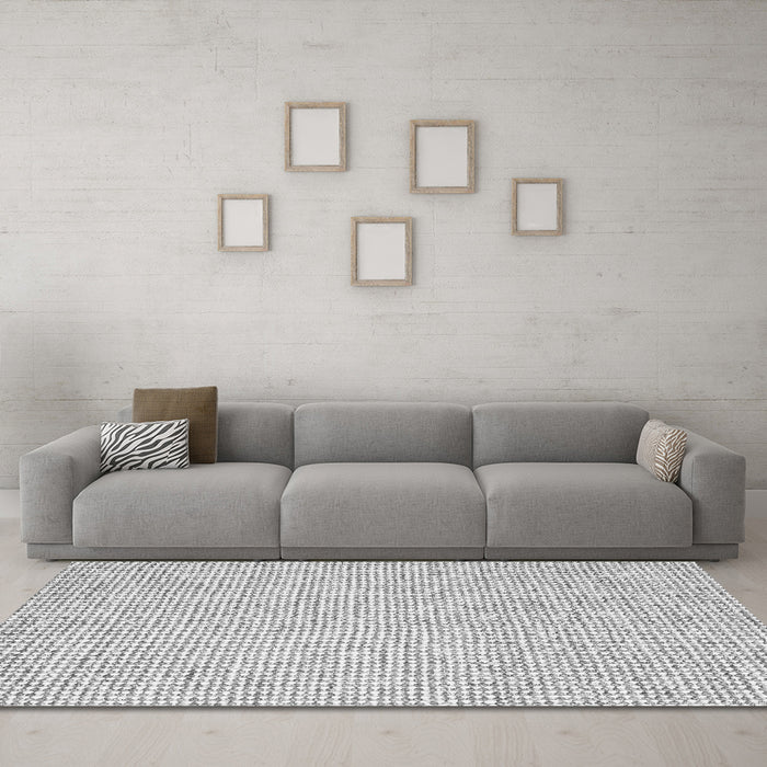 Machine Washable Abstract Gray Contemporary Rug in a Living Room,, wshcon2568gry