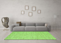 Machine Washable Abstract Green Contemporary Rug, wshcon2568grn