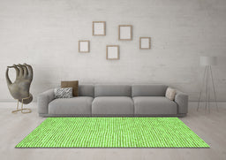 Machine Washable Abstract Green Contemporary Area Rugs in a Living Room,, wshcon2568grn