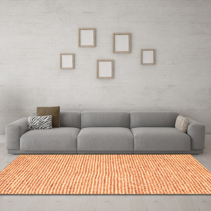 Machine Washable Abstract Orange Contemporary Area Rugs in a Living Room, wshcon2568org