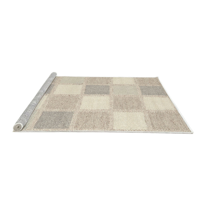 Serging Thickness of Machine Washable Contemporary Tan Brown Rug, wshcon2569