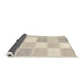 Thickness of Contemporary Tan Brown Checkered Rug, con2569