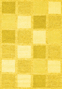 Checkered Yellow Modern Rug, con2569yw