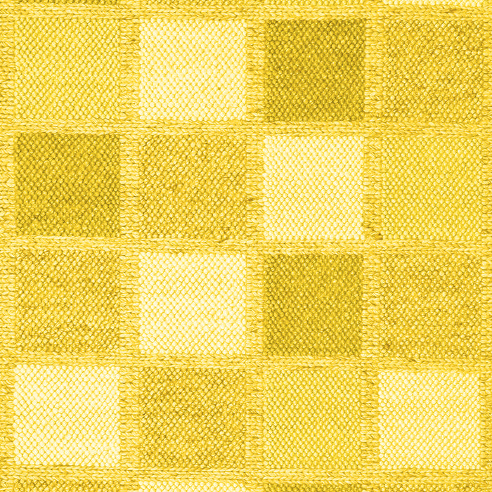 Checkered Yellow Modern Rug, con2569yw