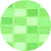 Square Checkered Green Modern Rug, con2569grn