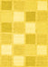 Machine Washable Checkered Yellow Modern Rug, wshcon2569yw