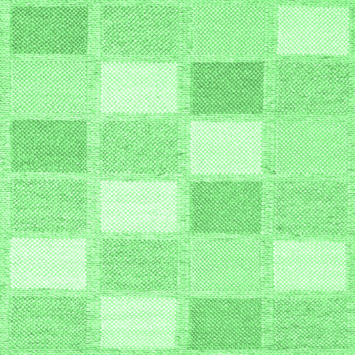 Square Checkered Emerald Green Modern Rug, con2569emgrn