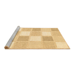 Sideview of Machine Washable Checkered Brown Modern Rug, wshcon2569brn