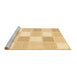 Sideview of Machine Washable Checkered Brown Modern Rug, wshcon2569brn