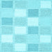 Square Checkered Light Blue Modern Rug, con2569lblu