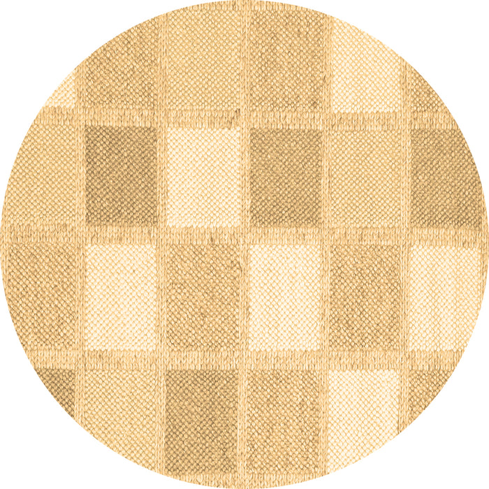 Round Checkered Brown Modern Rug, con2569brn