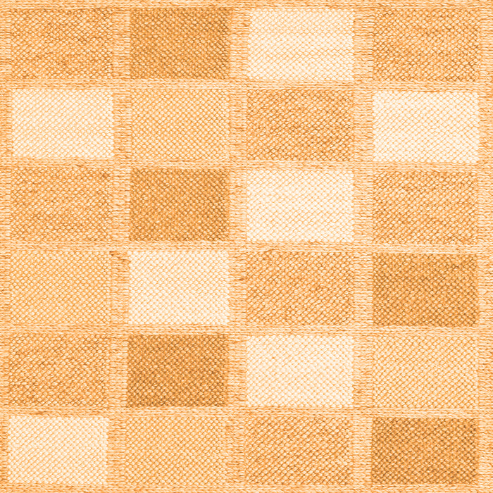 Round Machine Washable Checkered Orange Modern Area Rugs, wshcon2569org