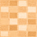 Round Machine Washable Checkered Orange Modern Area Rugs, wshcon2569org