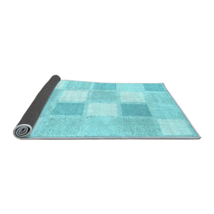 Sideview of Checkered Light Blue Modern Rug, con2569lblu