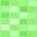 Round Machine Washable Checkered Green Modern Area Rugs, wshcon2569grn