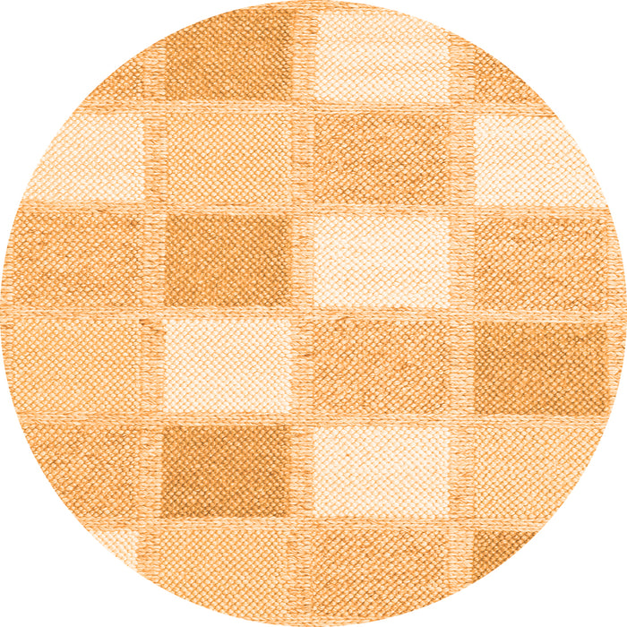 Machine Washable Checkered Orange Modern Area Rugs, wshcon2569org