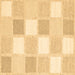 Square Machine Washable Checkered Brown Modern Rug, wshcon2569brn