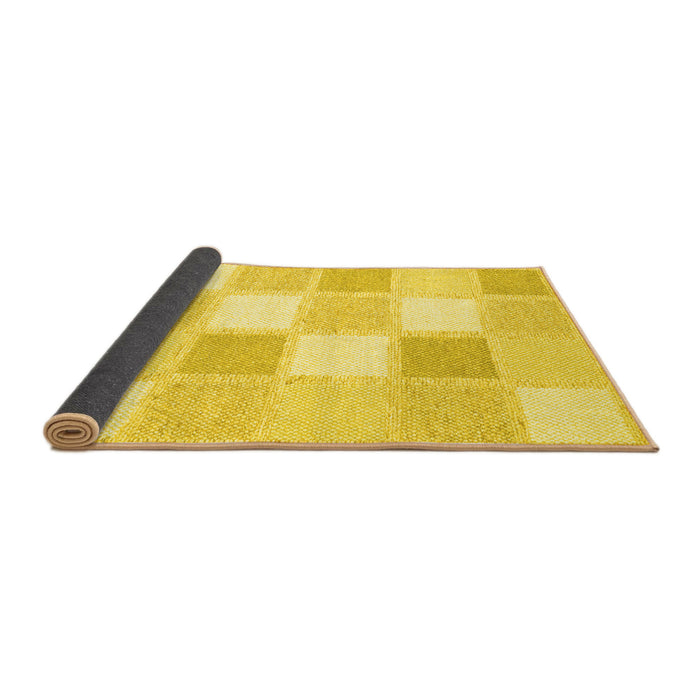 Sideview of Checkered Yellow Modern Rug, con2569yw