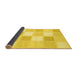 Sideview of Checkered Yellow Modern Rug, con2569yw