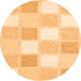 Square Checkered Orange Modern Rug, con2569org