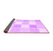 Sideview of Checkered Purple Modern Rug, con2569pur