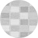 Machine Washable Checkered Gray Modern Rug, wshcon2569gry