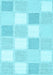 Machine Washable Checkered Light Blue Modern Rug, wshcon2569lblu