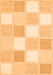 Serging Thickness of Machine Washable Checkered Orange Modern Area Rugs, wshcon2569org