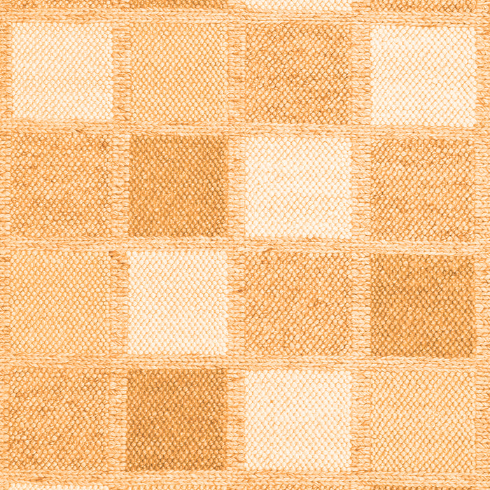Serging Thickness of Machine Washable Checkered Orange Modern Area Rugs, wshcon2569org