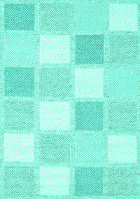 Checkered Turquoise Modern Rug, con2569turq