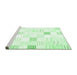 Sideview of Machine Washable Solid Emerald Green Modern Area Rugs, wshcon256emgrn