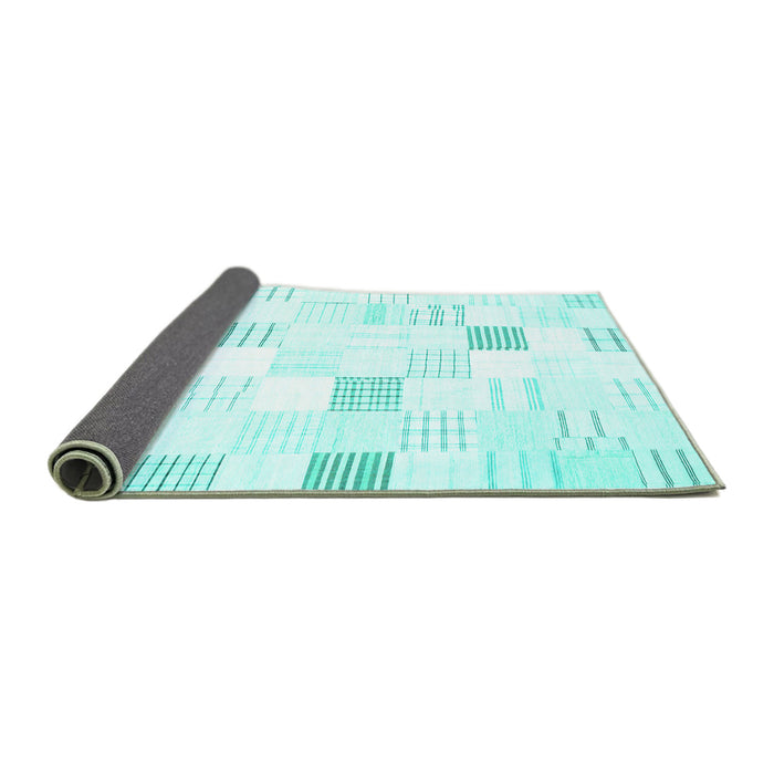 Sideview of Solid Turquoise Modern Rug, con256turq