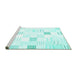 Sideview of Machine Washable Solid Turquoise Modern Area Rugs, wshcon256turq