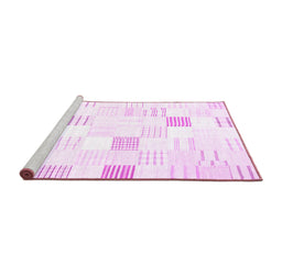 Sideview of Machine Washable Solid Pink Modern Rug, wshcon256pnk