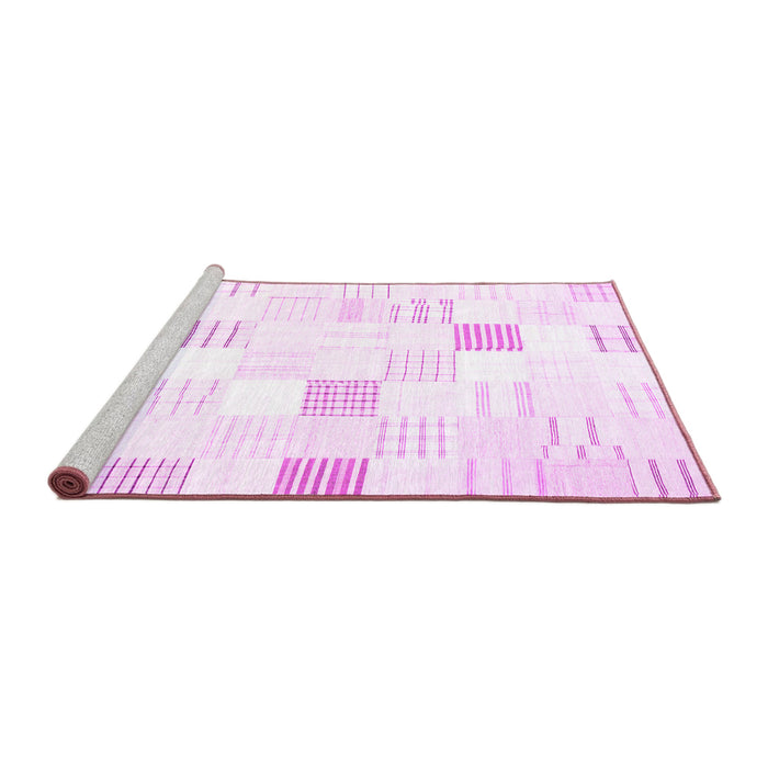 Sideview of Machine Washable Solid Pink Modern Rug, wshcon256pnk