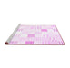 Sideview of Machine Washable Solid Pink Modern Rug, wshcon256pnk